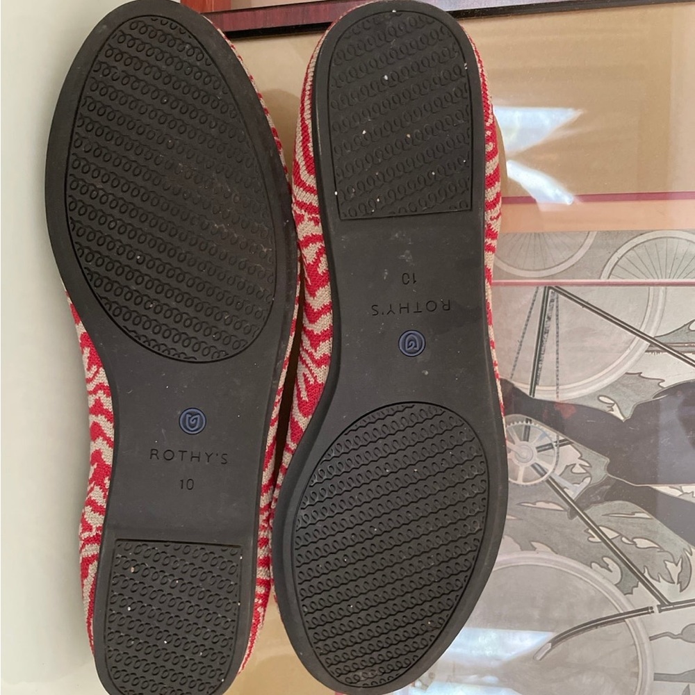 Rothy’s Red Zebra Loafers Size 10 - image 2